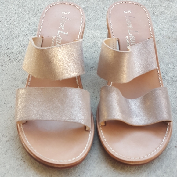 8 ITALIAN GOLD GEORGE J. LOVE LEATHER SANDALS - Picture 3 of 8